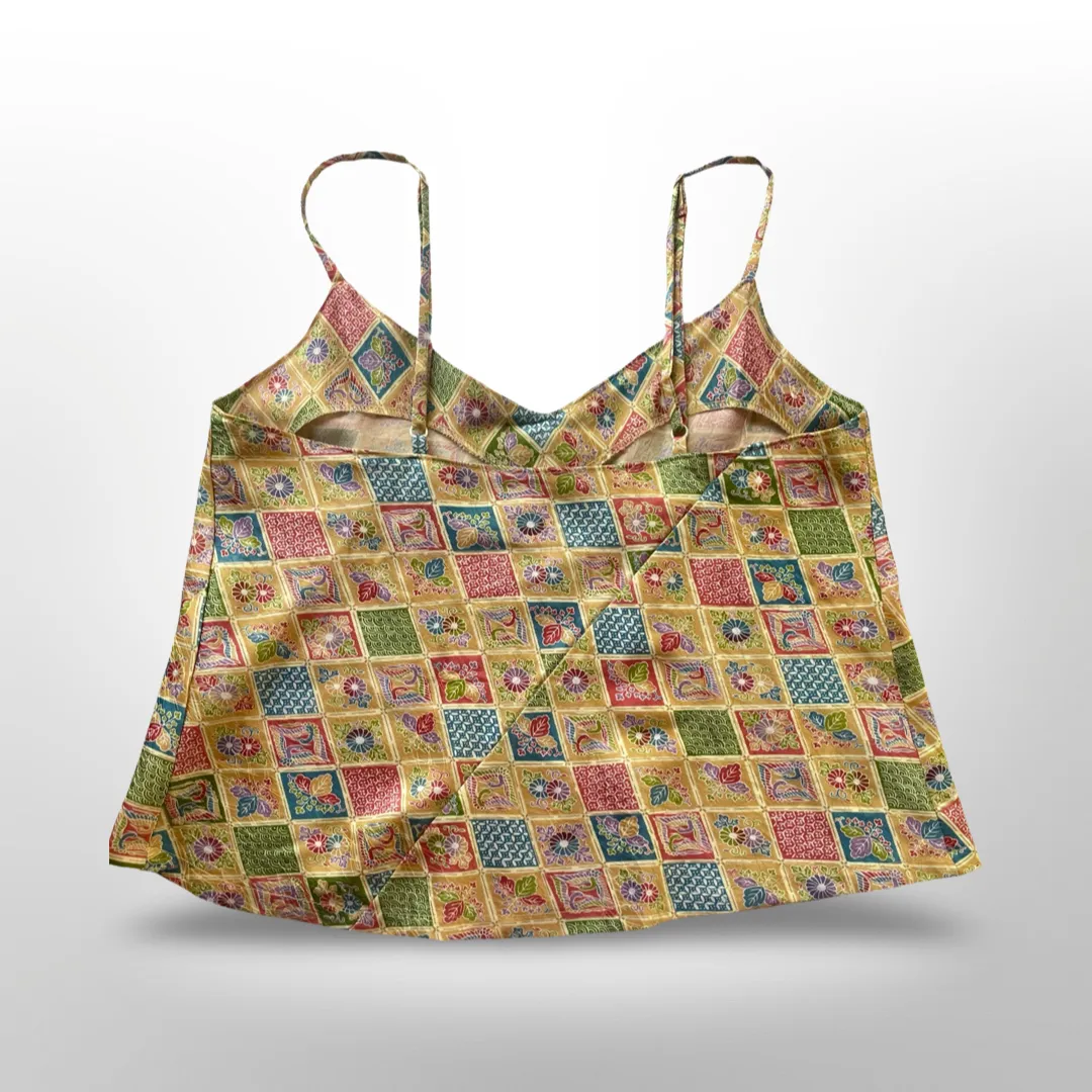 Japanese Floral Tiles Camisole with Sash