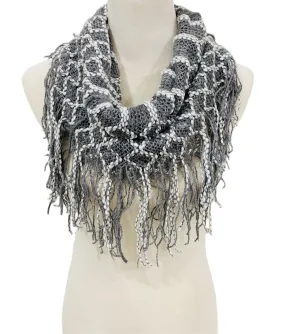 JC011811 Fringe-Trim Infinity Scarf