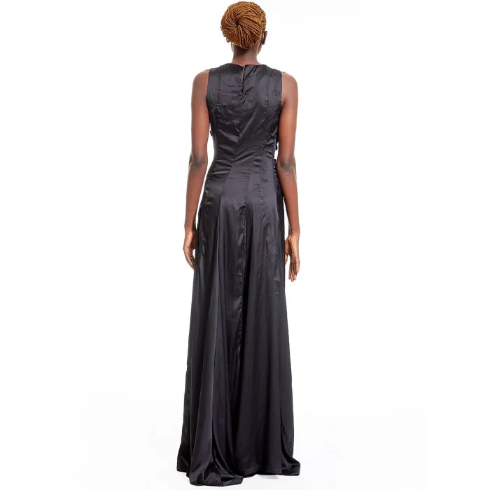 Joseph Ejiro Ruched Silk Slip Dress With Lace And Tulle Details