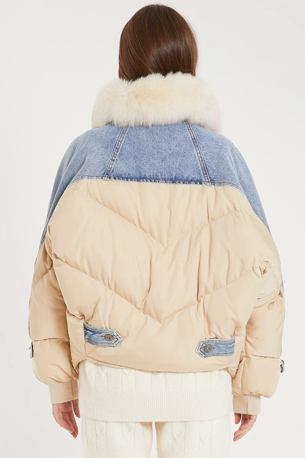 Karlie Puffer Denim Combo Jacket