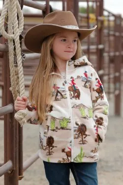 Kids Cinch Cowboy Print Fleece Hoodie - CWK8960001