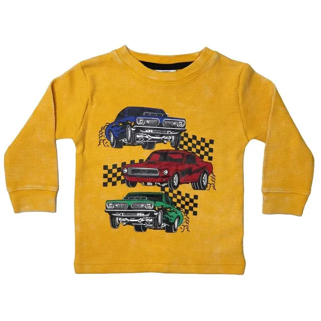 🎁Kids Long Sleeve Thermal Shirt - Stacked Cars