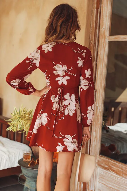 Kind of Wonderful Print Wrap Mini Dress