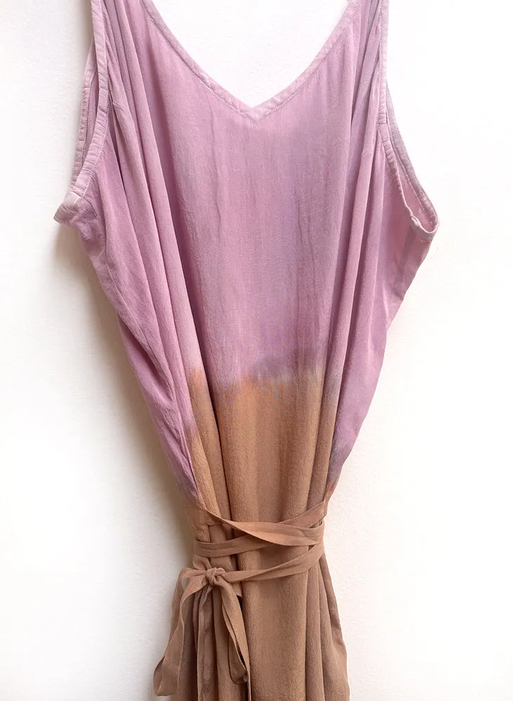 Kothi Slip Dress, blush dip dye imperfect sample, size 2XL