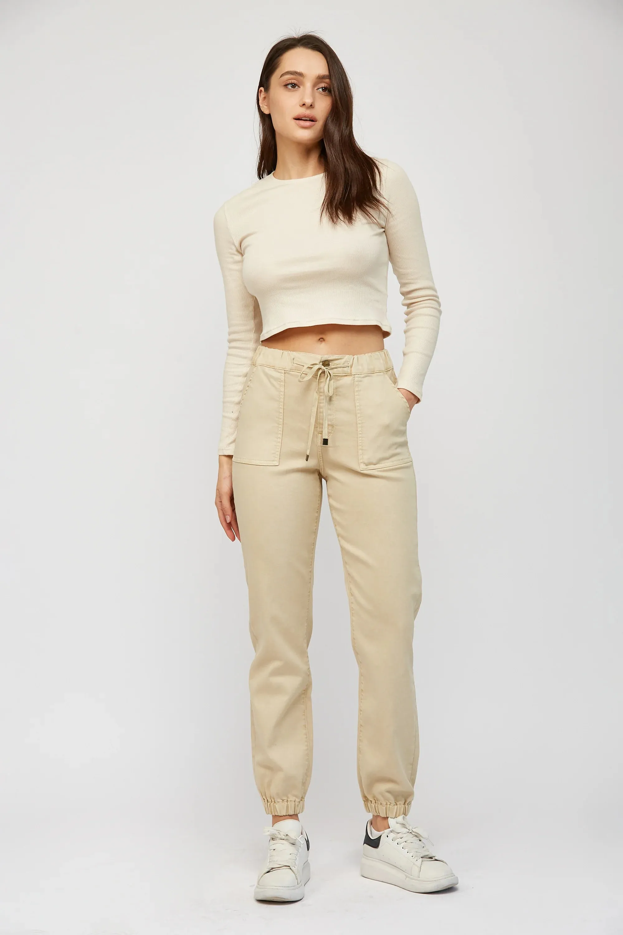 Ladies Mica Denim High Rise Jogger Crop - MDP-G3164AM - FINAL SALE