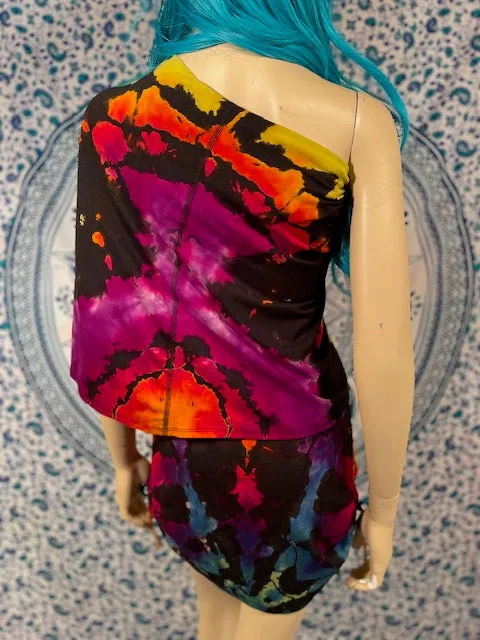 Large Hometown Tiedye REVERSE Huntress Dress #8~ One of a Kind