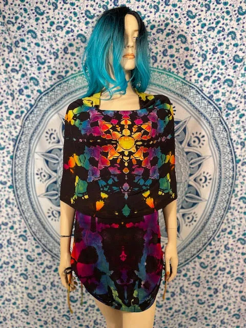 Large Hometown Tiedye REVERSE Huntress Dress #8~ One of a Kind