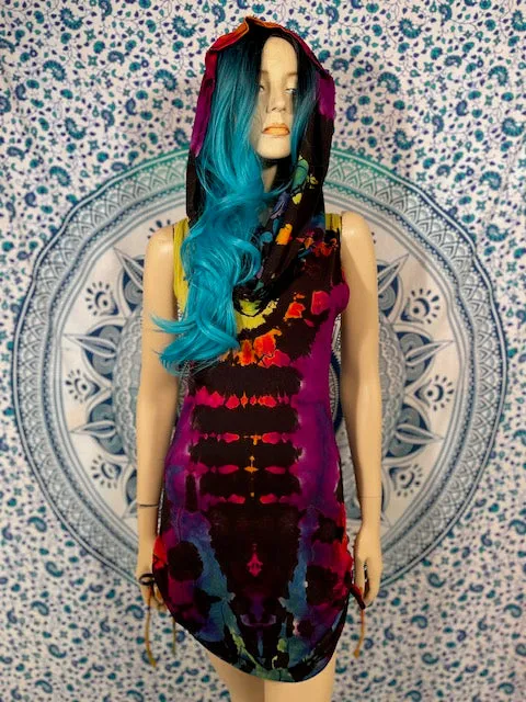 Large Hometown Tiedye REVERSE Huntress Dress #8~ One of a Kind