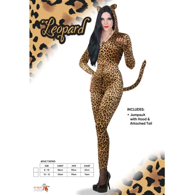 Leopard Jumpsuit Womens Costume