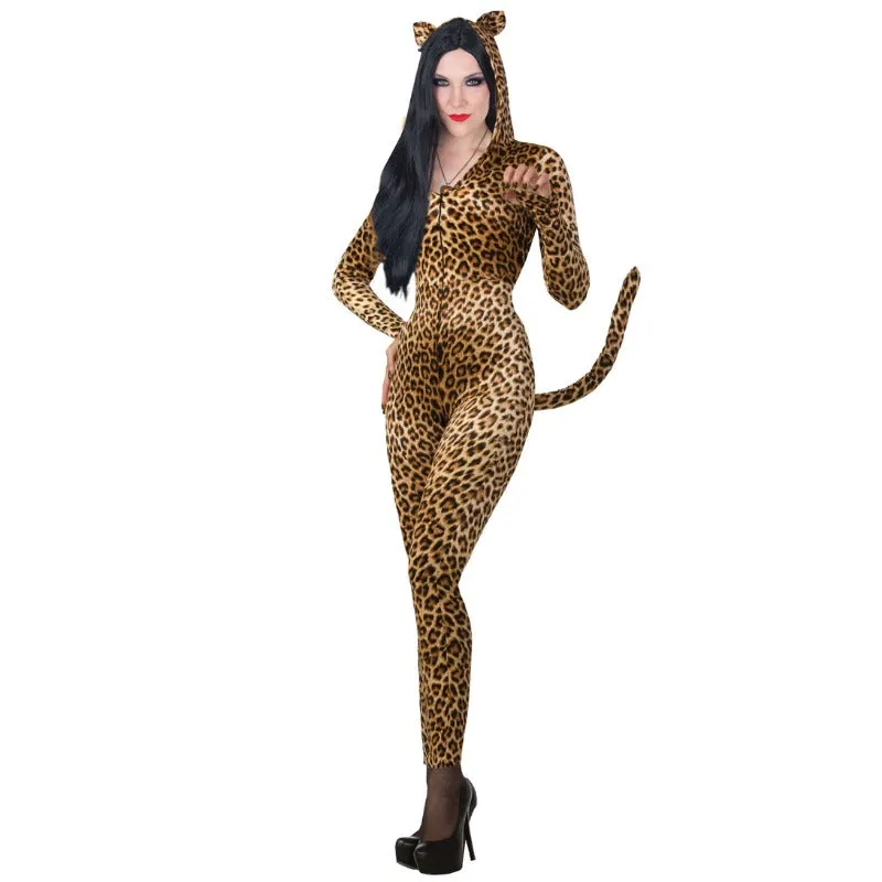 Leopard Jumpsuit Womens Costume