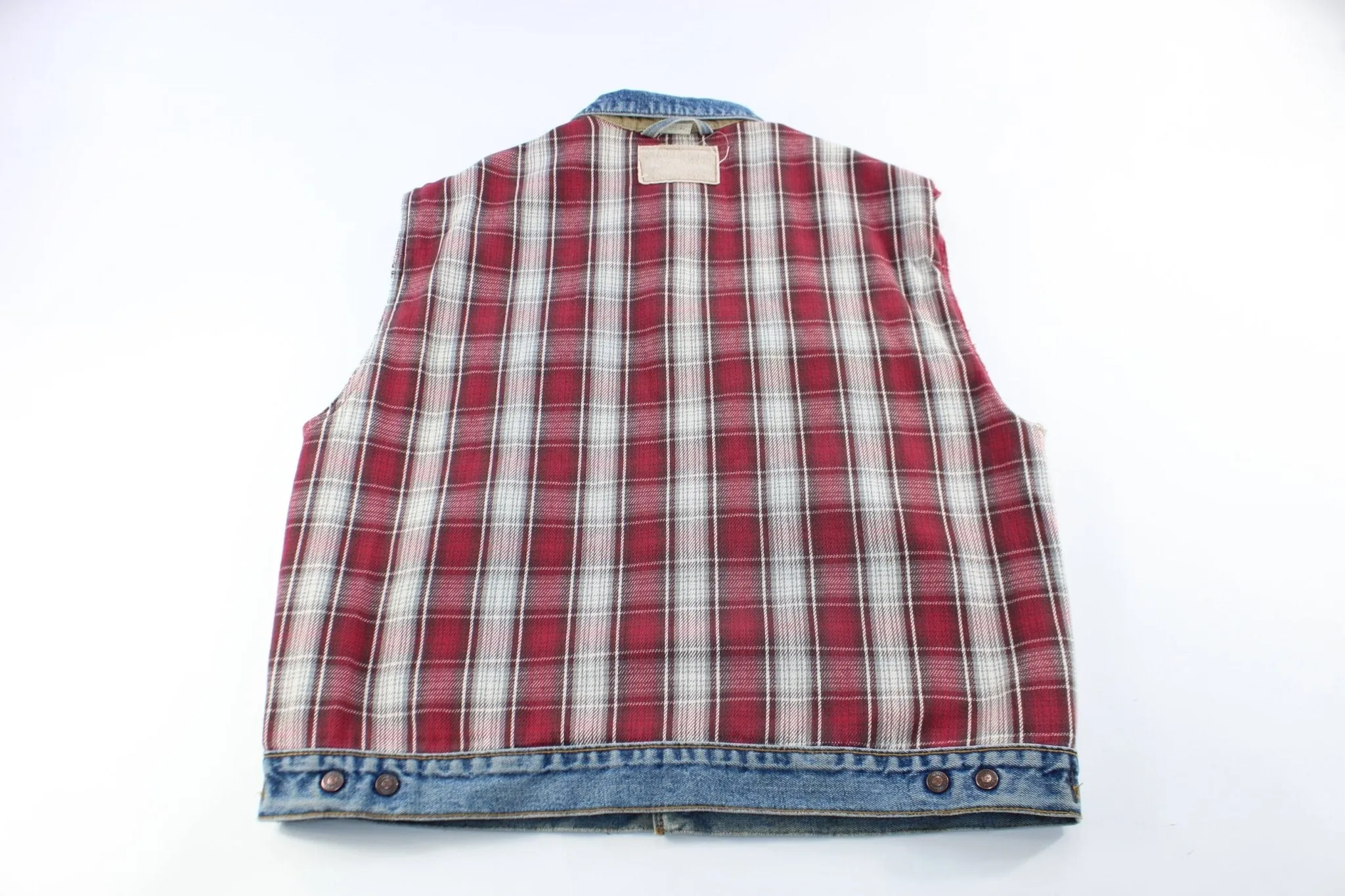 Levi's Plaid Lined Reversible Denim Vest