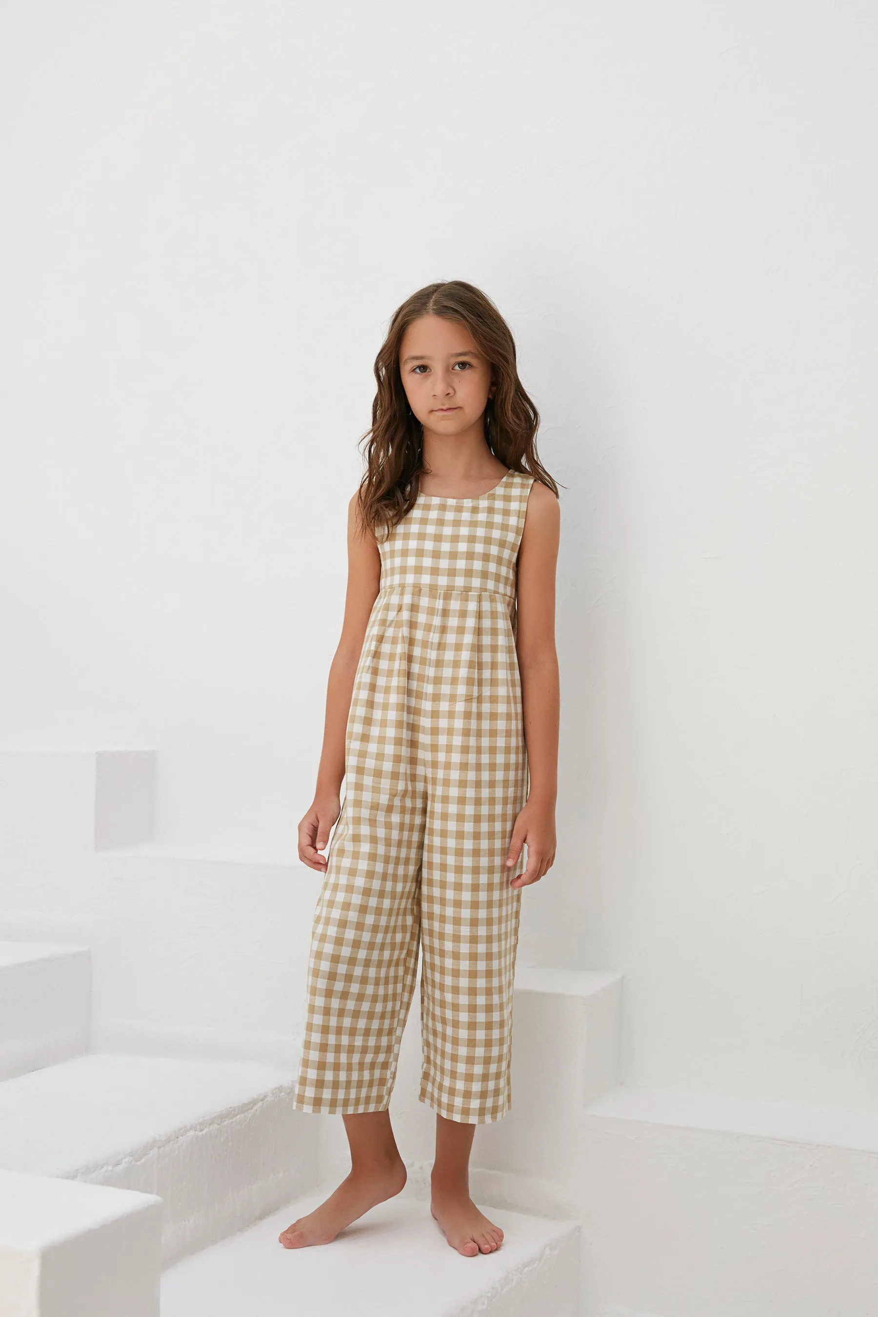 Lia Jumpsuit - Yellow Gingham