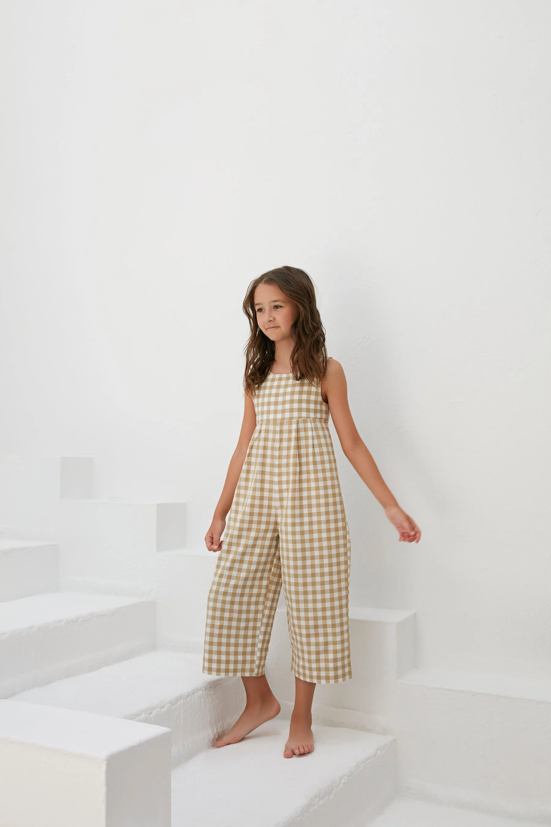 Lia Jumpsuit - Yellow Gingham