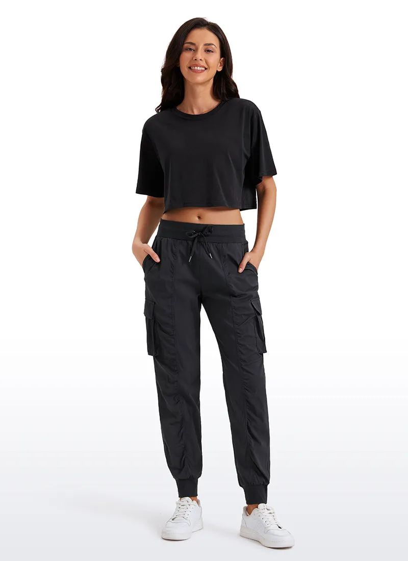 Lightweight Mid Rise Joggers with Pockets 28.5'' - Ruched