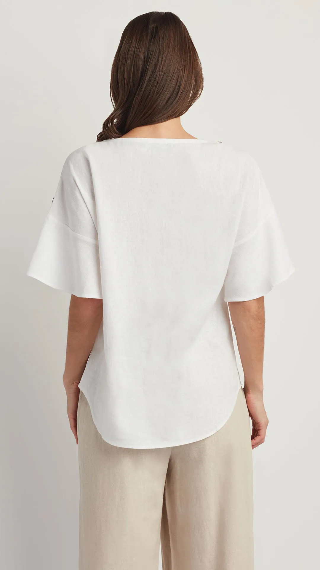 LINEN BLEND DOLMAN SLEEVE TOP