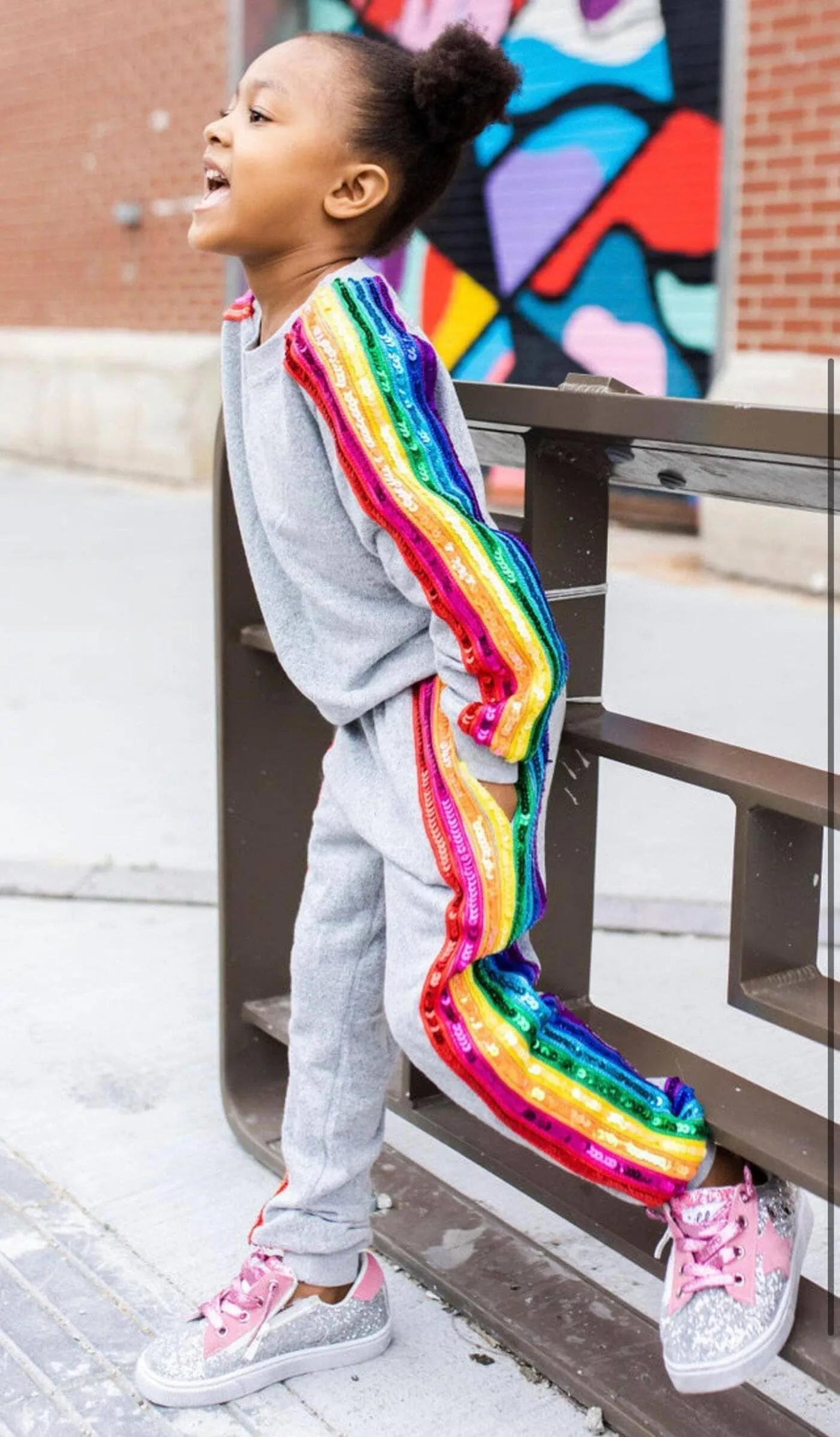 Lola   The Boys Sequin Rainbow Tracksuit Set