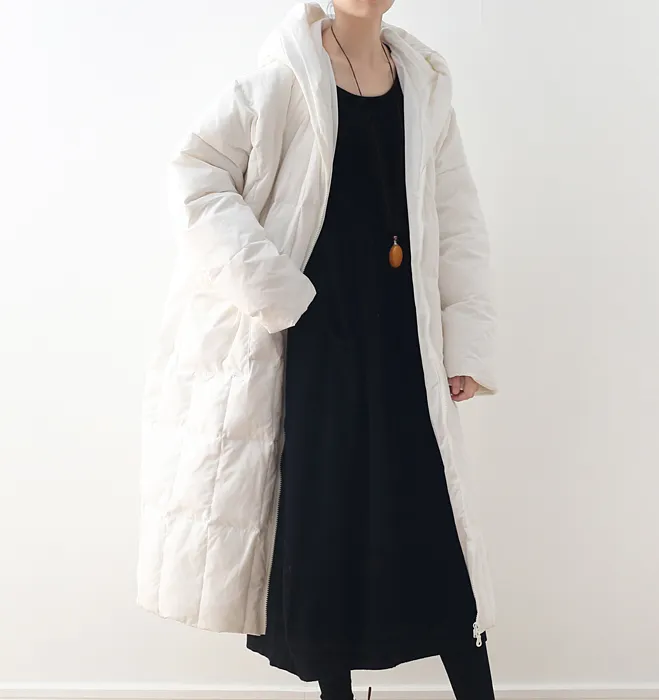 Long Casual Loose Puffer Coat,Hooded Winter Women Down Jacket 5561