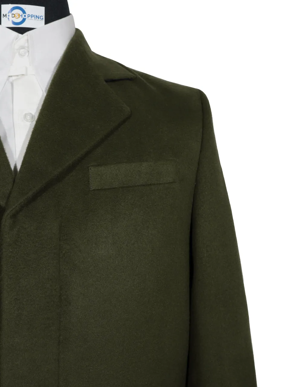 Long Coat | 60s Vintage Style Olive Green Winter Long Coat