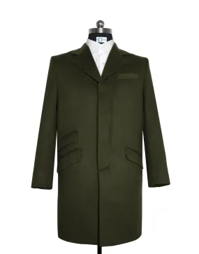 Long Coat | 60s Vintage Style Olive Green Winter Long Coat