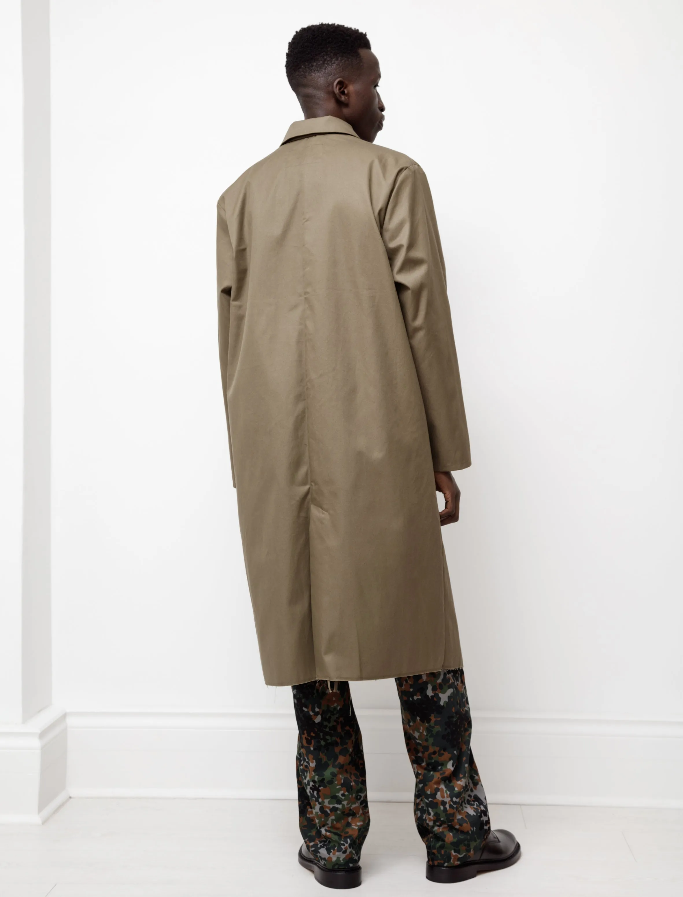 Long Coat Cotton Twill Green