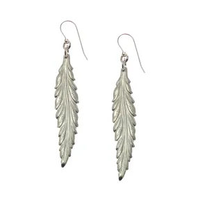 Long Feather Aluminum Drop Earrings