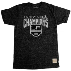 Los Angeles Kings Retro Brand 2014 Stanley Cup Champions Charcoal T-Shirt