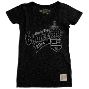 Los Angeles LA Kings Retro Brand WOMEN 2014 Stanley Cup Champions T-Shirt