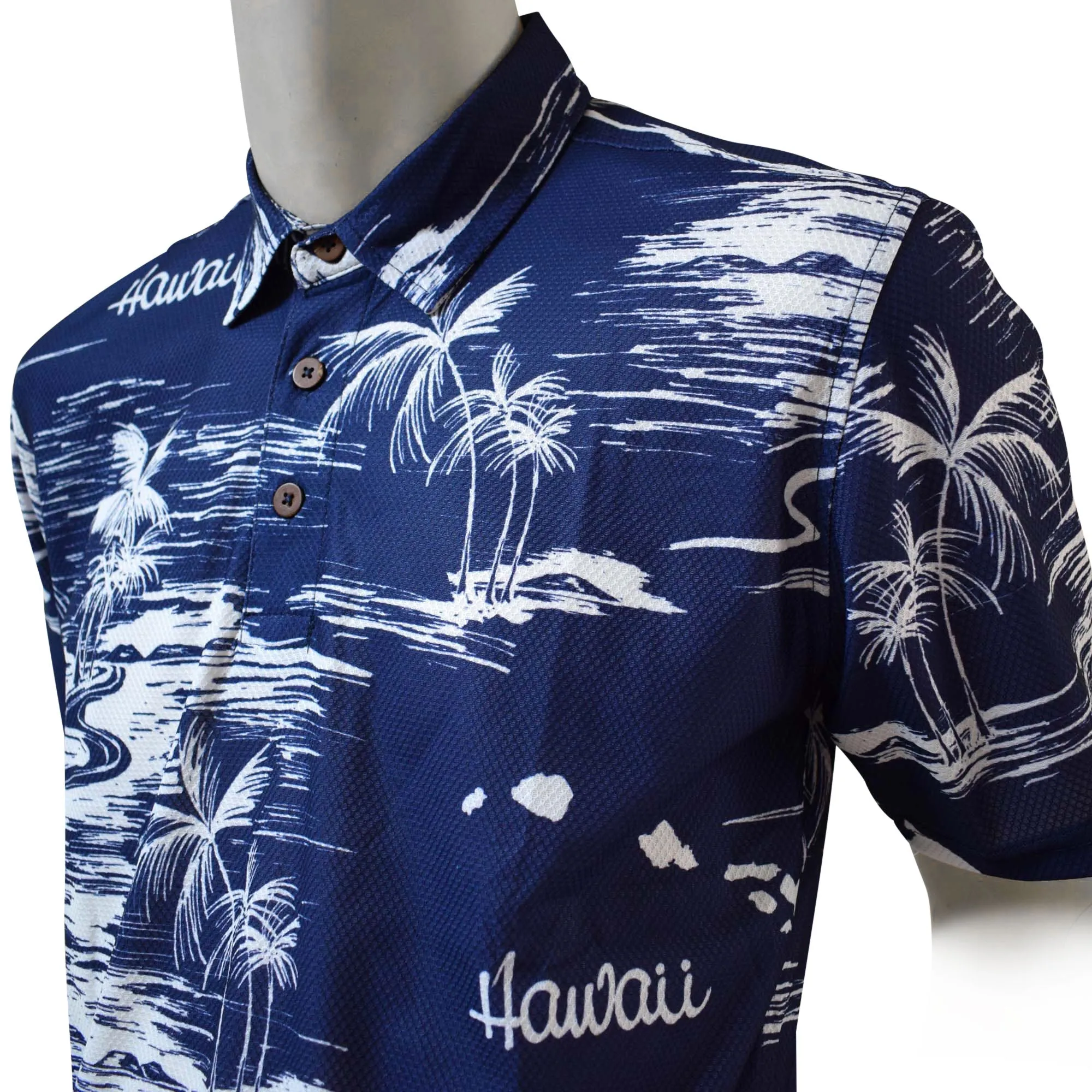 Map 4 Printed Polo Shirt - Hawaiian All Over Pattern Premium Lightweight Fast-Drying Casual Men Unisex shirt