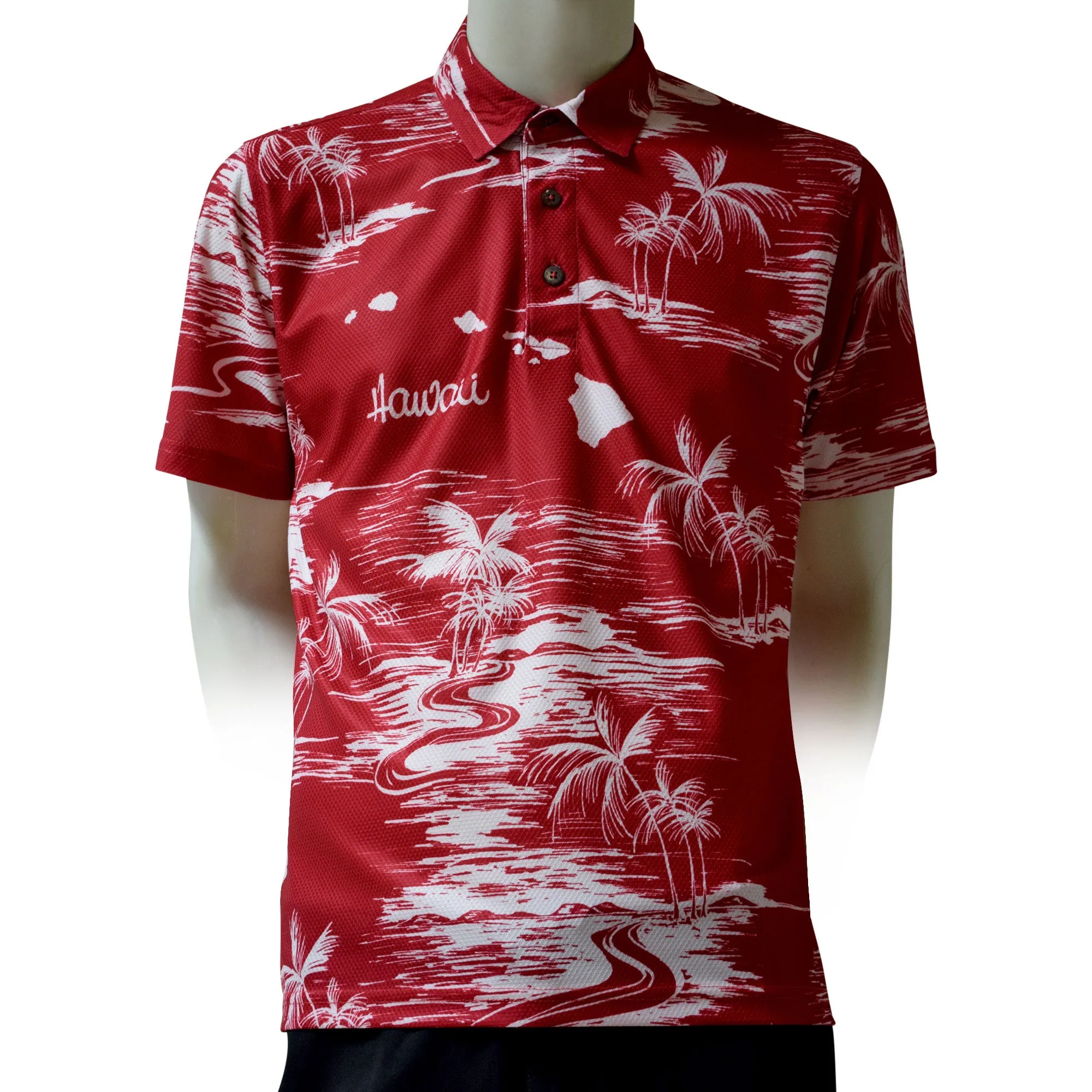 Map 4 Printed Polo Shirt - Hawaiian All Over Pattern Premium Lightweight Fast-Drying Casual Men Unisex shirt