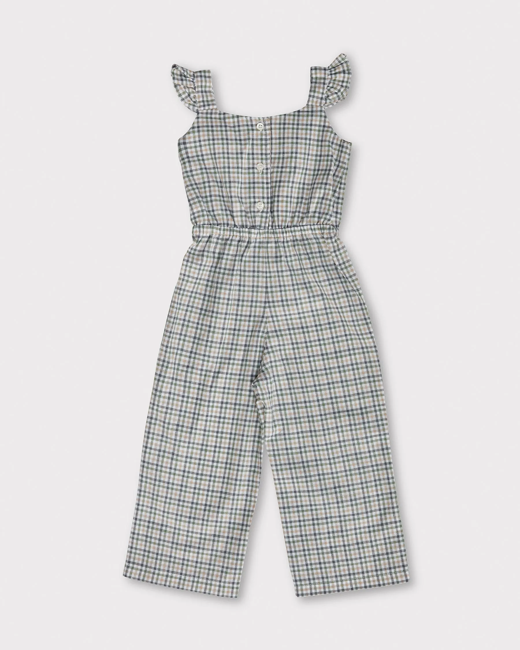 Martha Jumpsuit - Checked Green