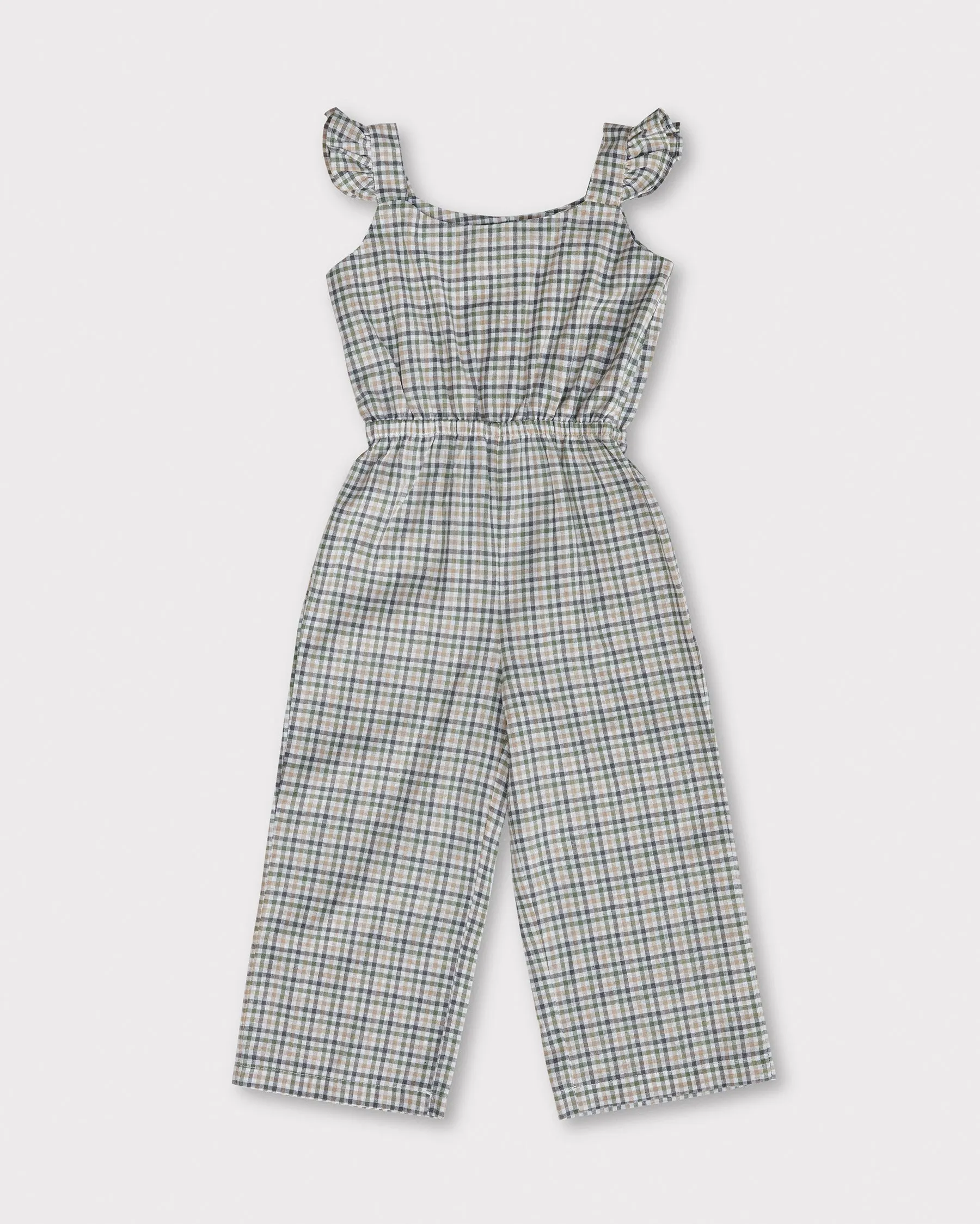 Martha Jumpsuit - Checked Green