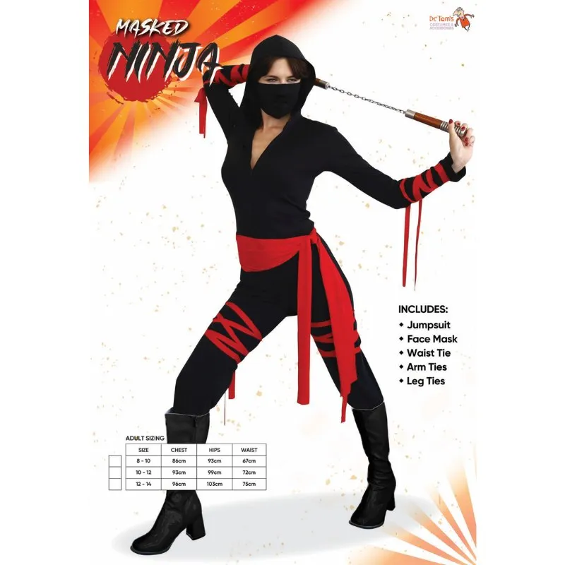 Masked Ninja Girl Costume