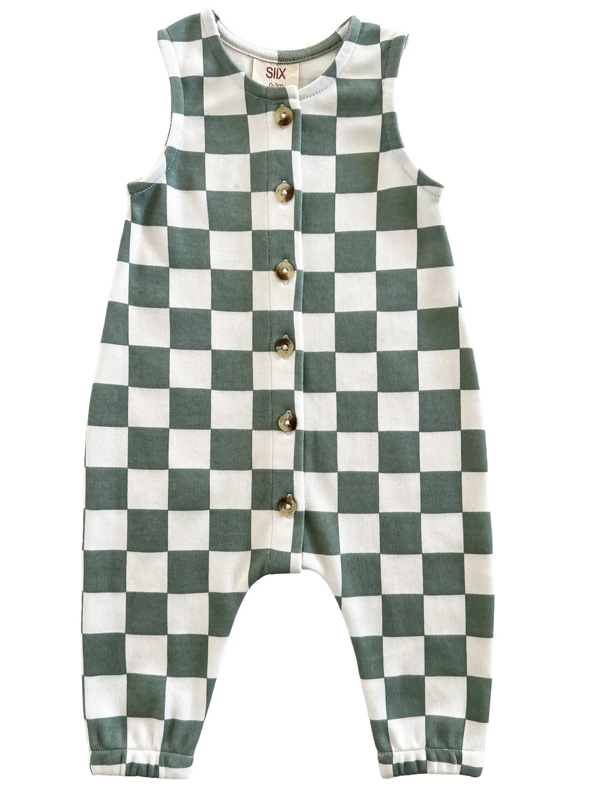 Matcha Milkshake Checkerboard / Organic Bay Jumpsuit