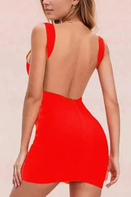 Maya Bandage Mini Dress - Lipstick Red