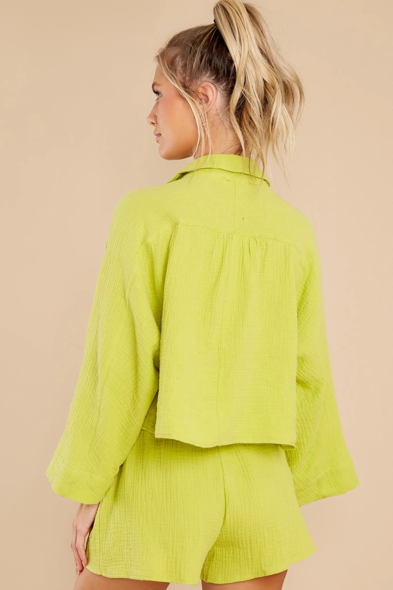 Meet At Sunset Lime Green Two Piece Set