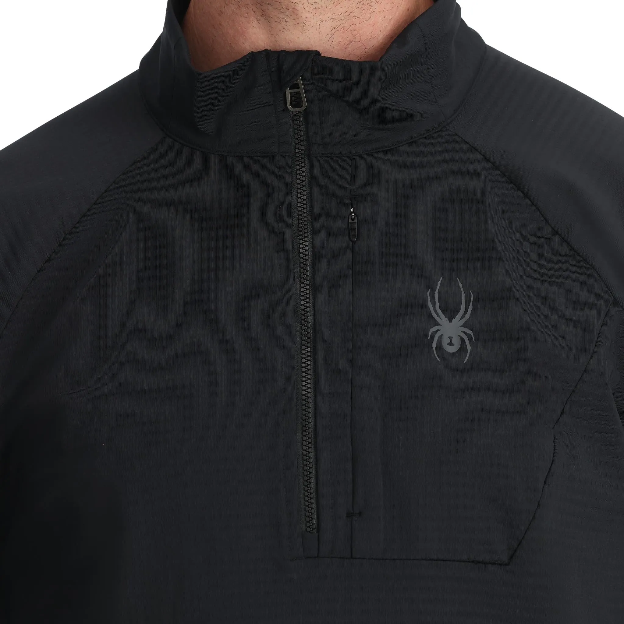 Mens Gridweb Fleece Half Zip - Black