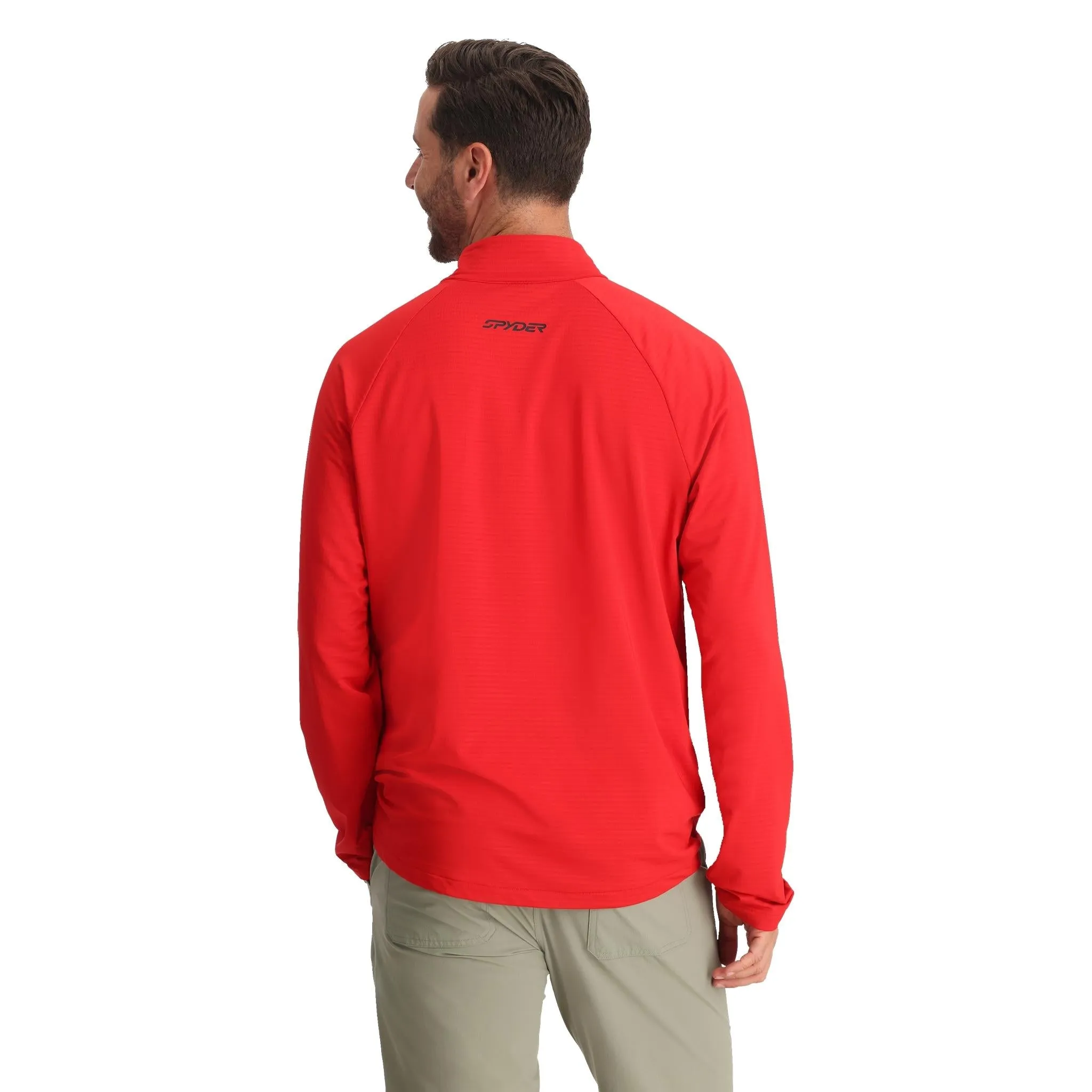 Mens Gridweb Half Zip - Spyder Red