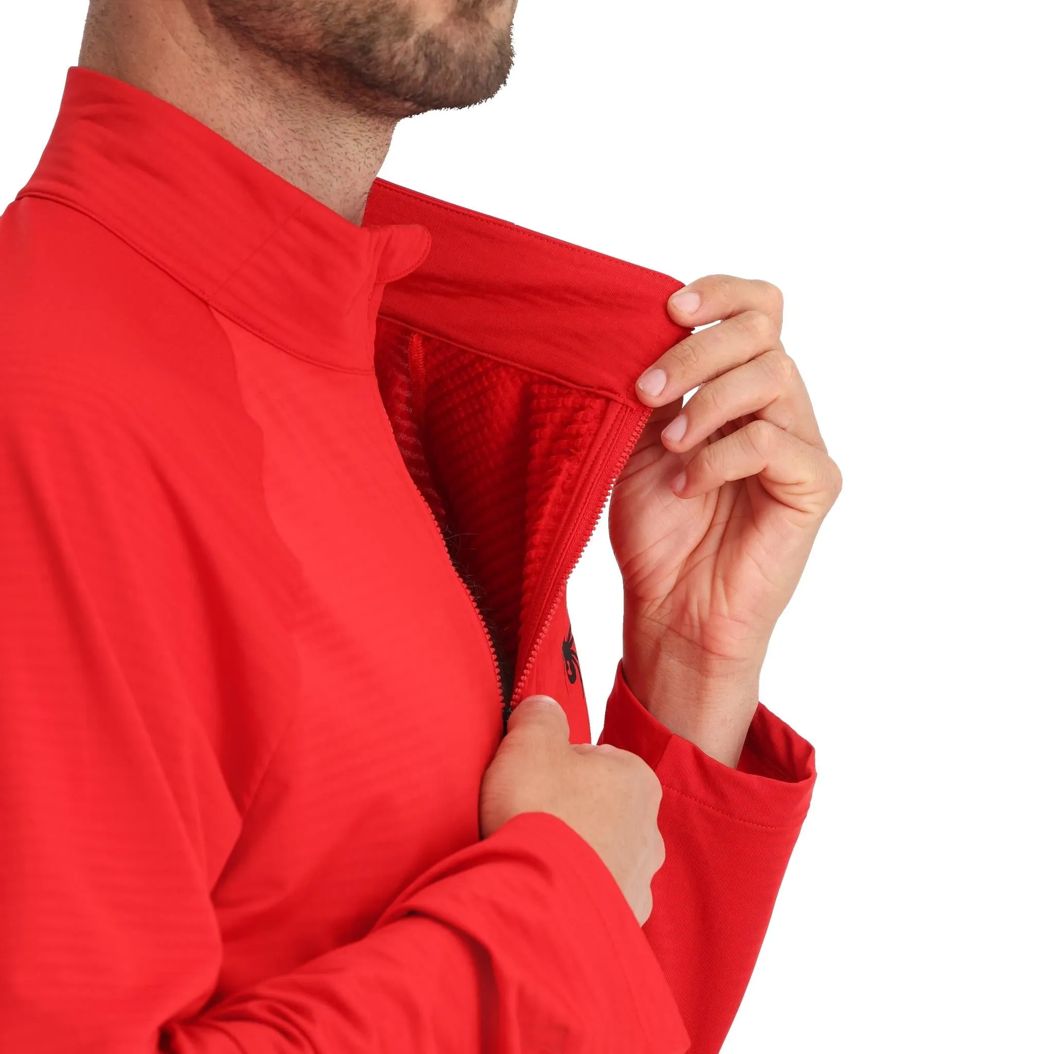 Mens Gridweb Half Zip - Spyder Red