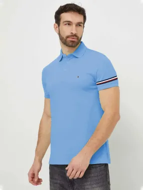 Mens Light Blue Solid Collar Polo Shirt