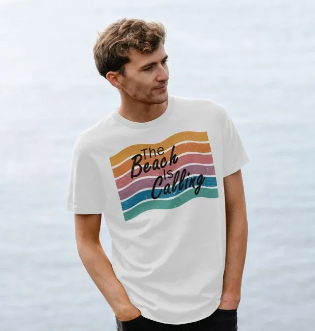 Men's The Beach Is Calling Organic Tee