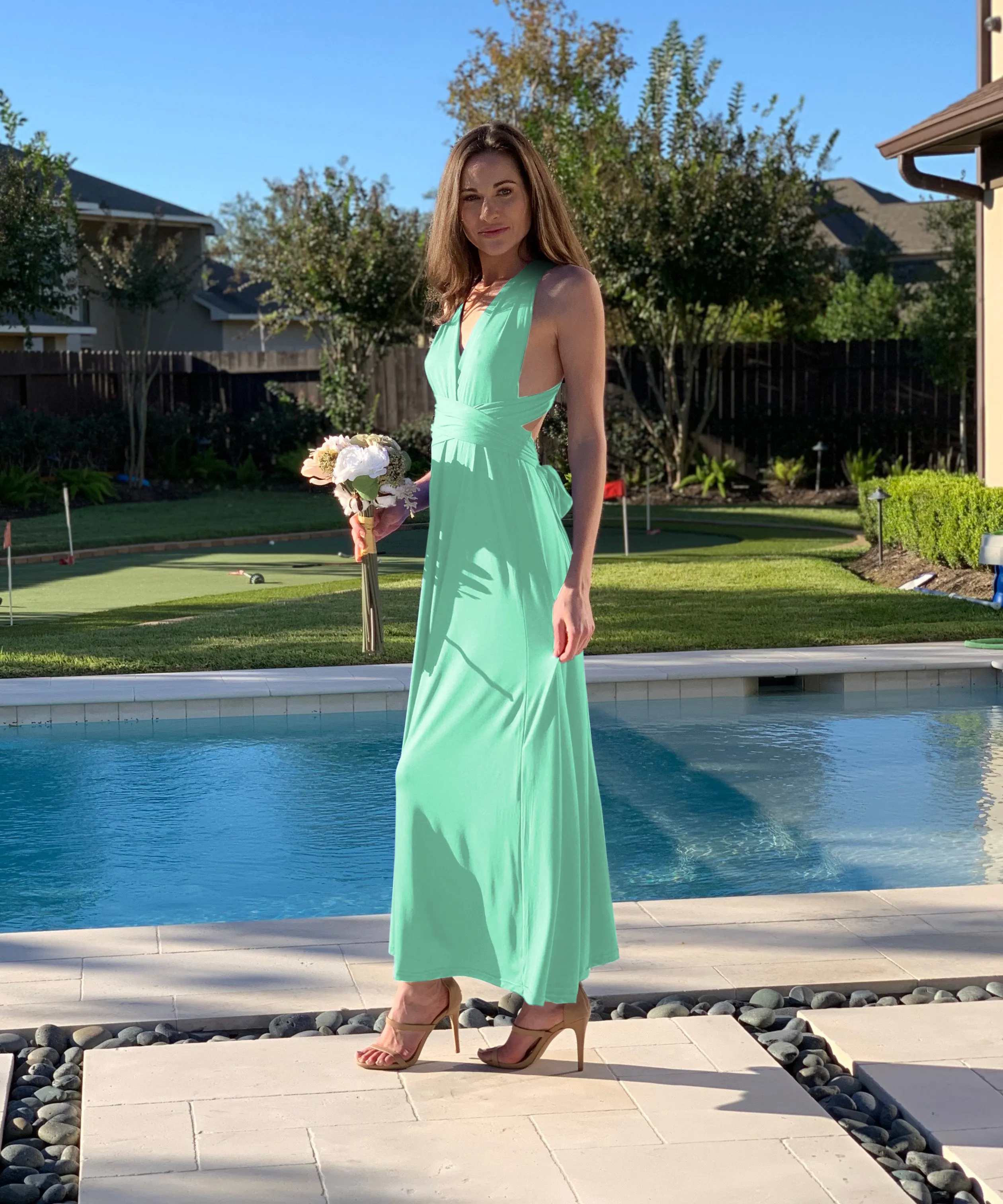 Mint Bridesmaid Maxi Dress