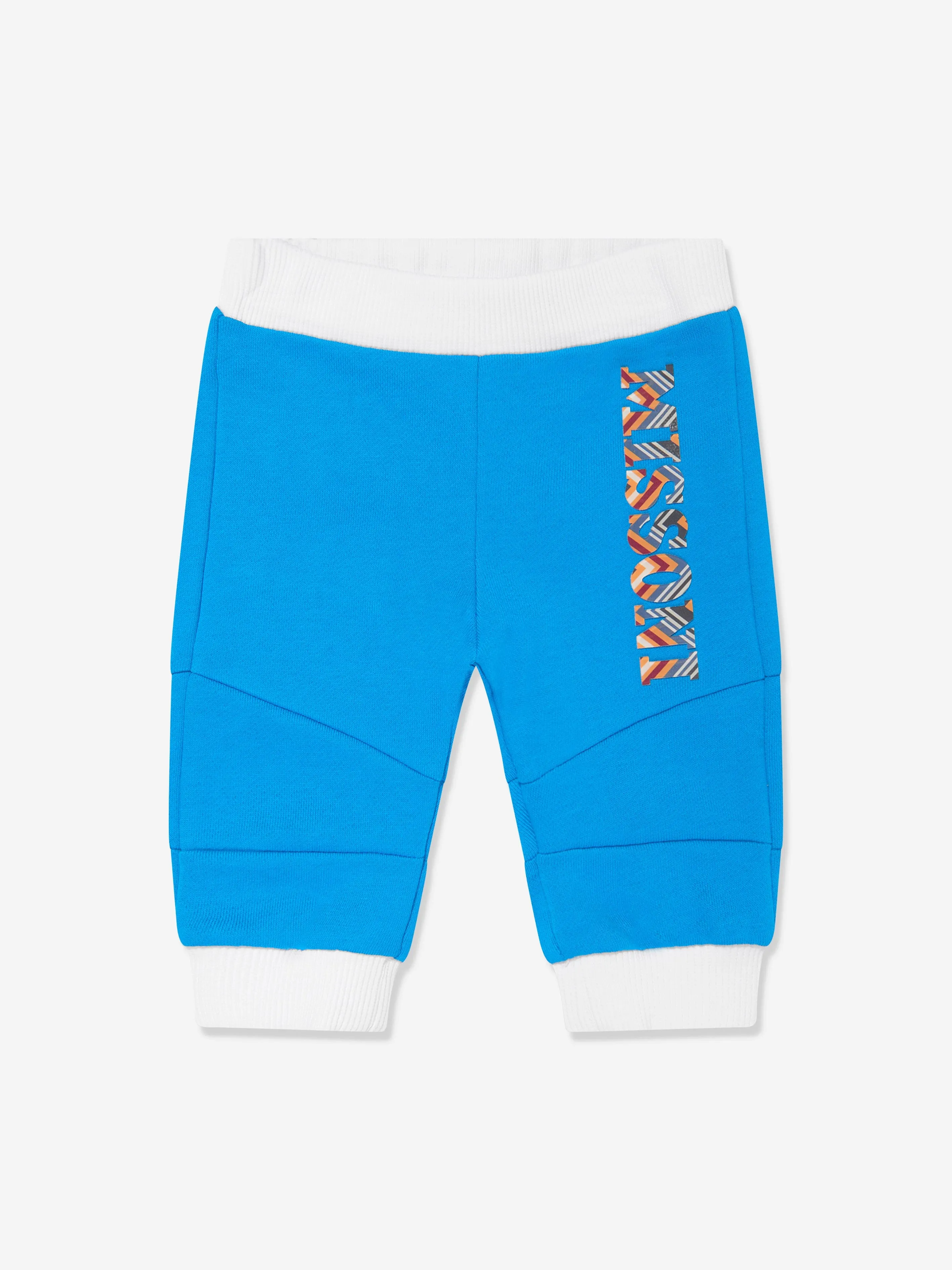 Missoni Baby Boys Zigzag Logo Joggers in Blue