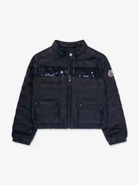 Moncler Enfant Girls Down Padded Palans Jacket in Navy