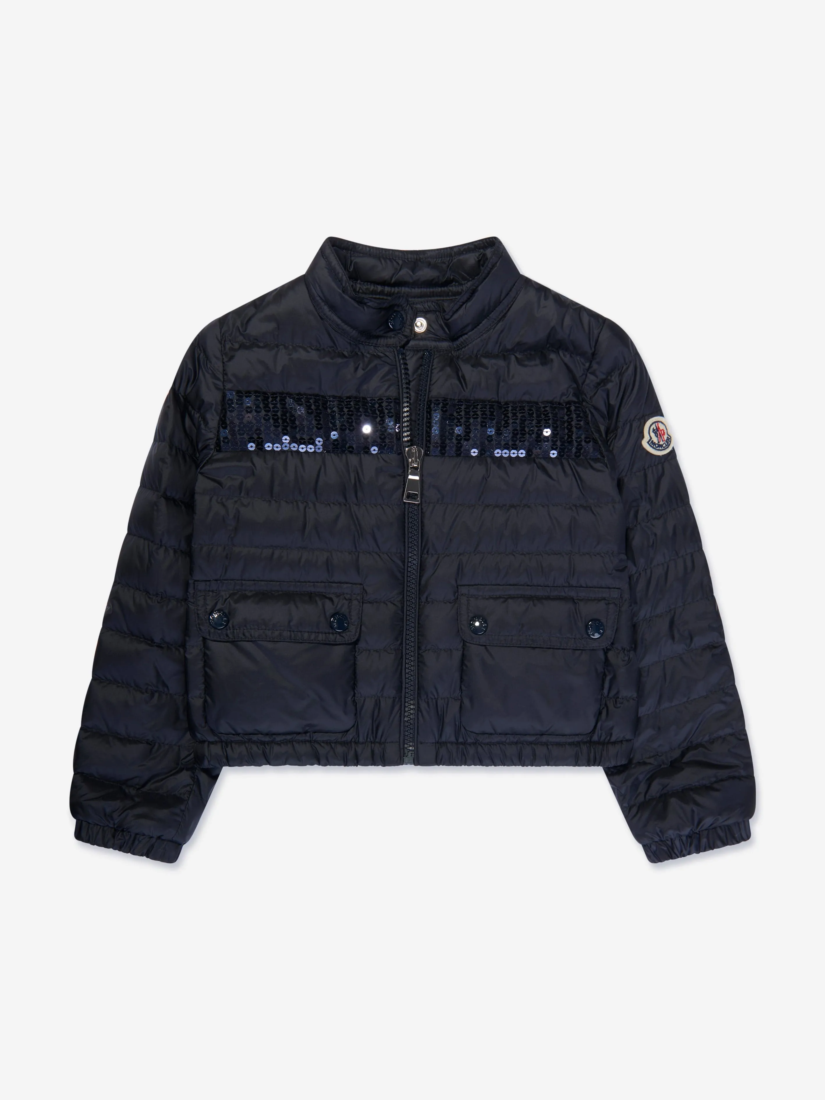 Moncler Enfant Girls Down Padded Palans Jacket in Navy