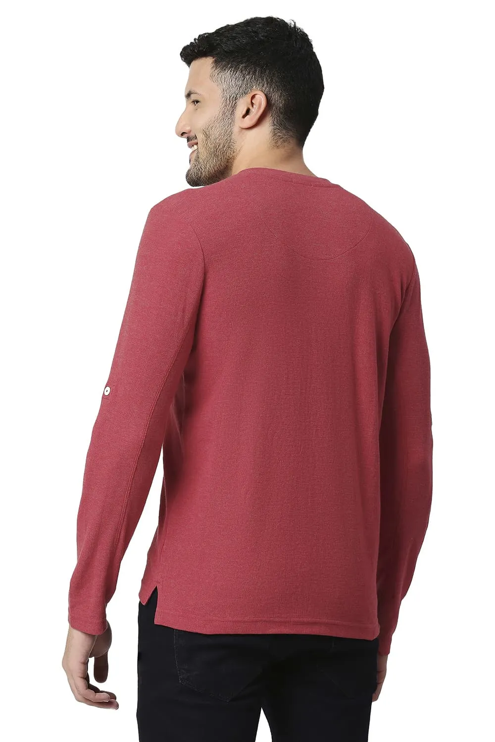 Muscle Fit Cotton Polyester Henley T-shirt