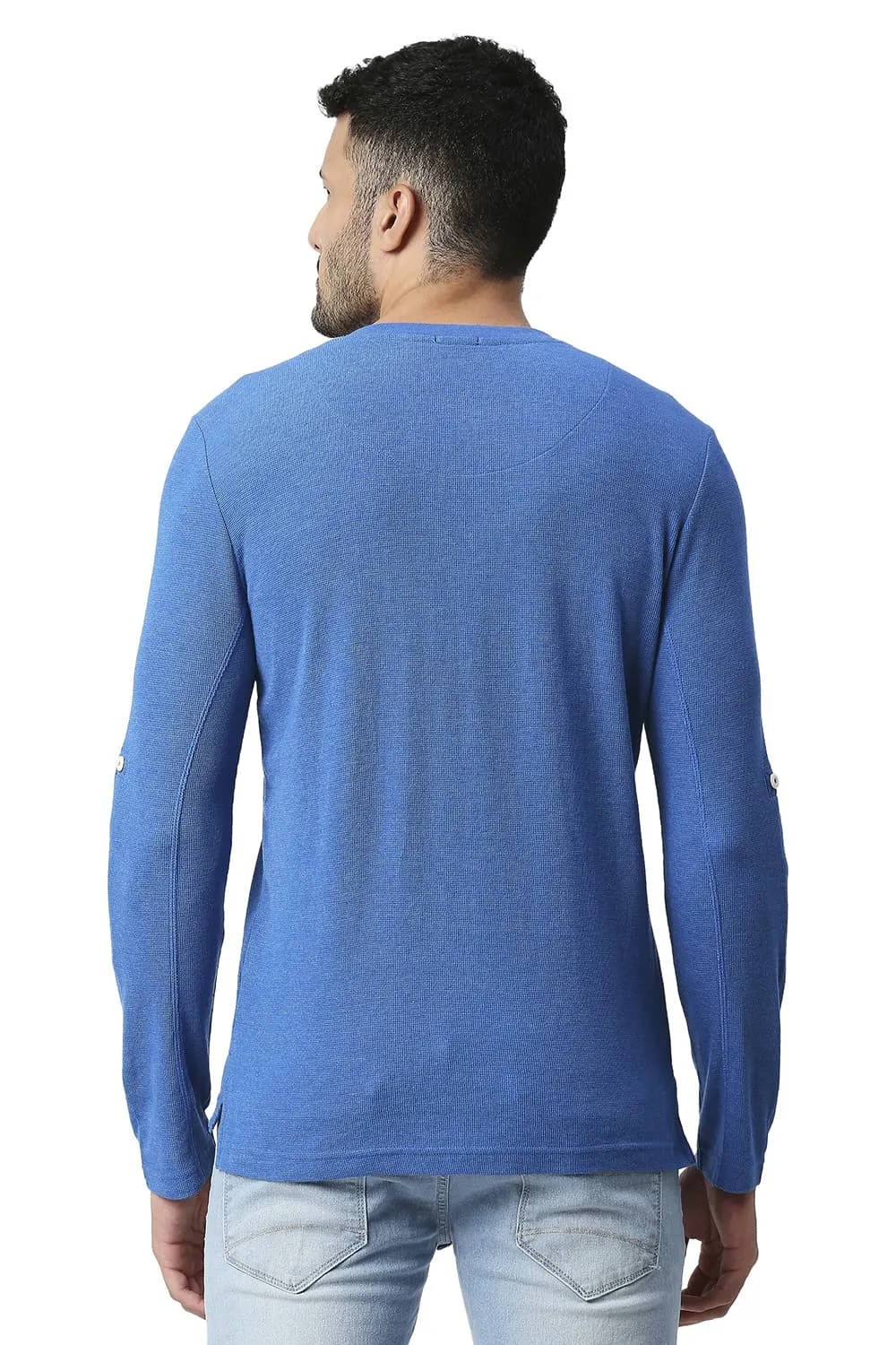 Muscle Fit Cotton Polyester Henley T-shirt