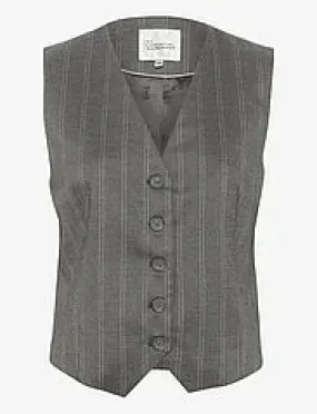 My Essential Wardrope TitoMW Vest Grey W. White Stripe