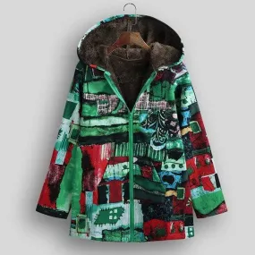 Naive Art Colourful Hooded Jacket