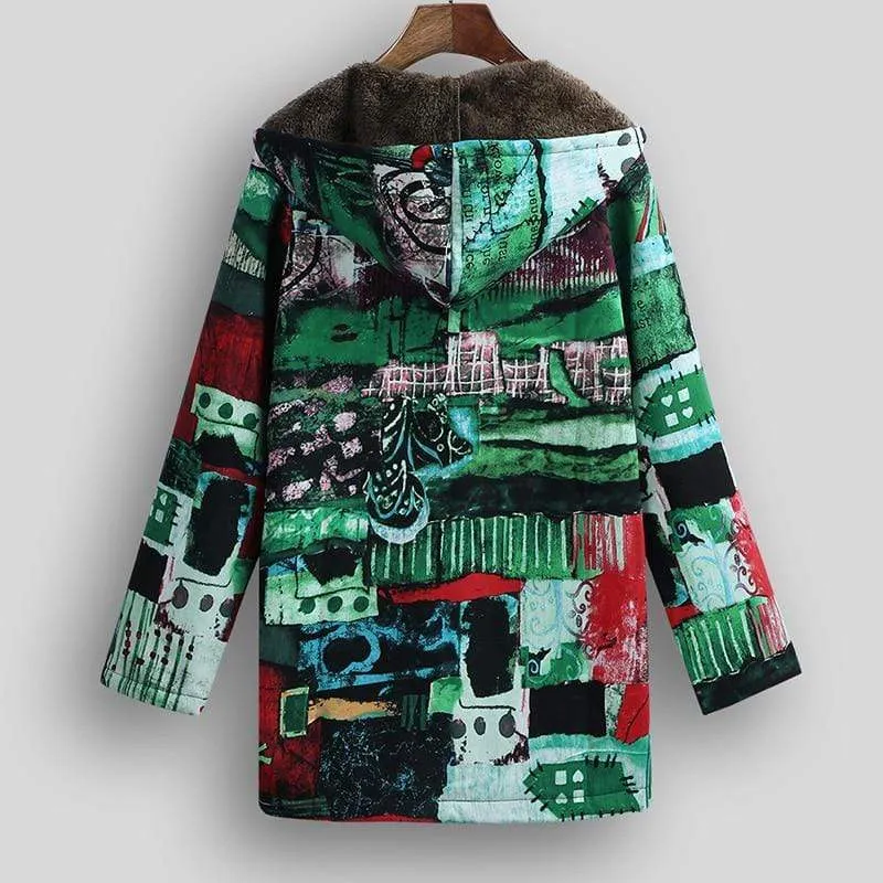 Naive Art Colourful Hooded Jacket