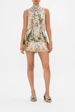 NECK TIE PLAYSUIT WITH ELASTIC WAIST RENAISSANCE ROMANCE